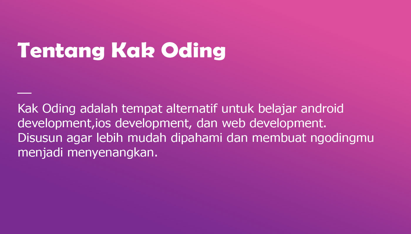 tentang kak oding